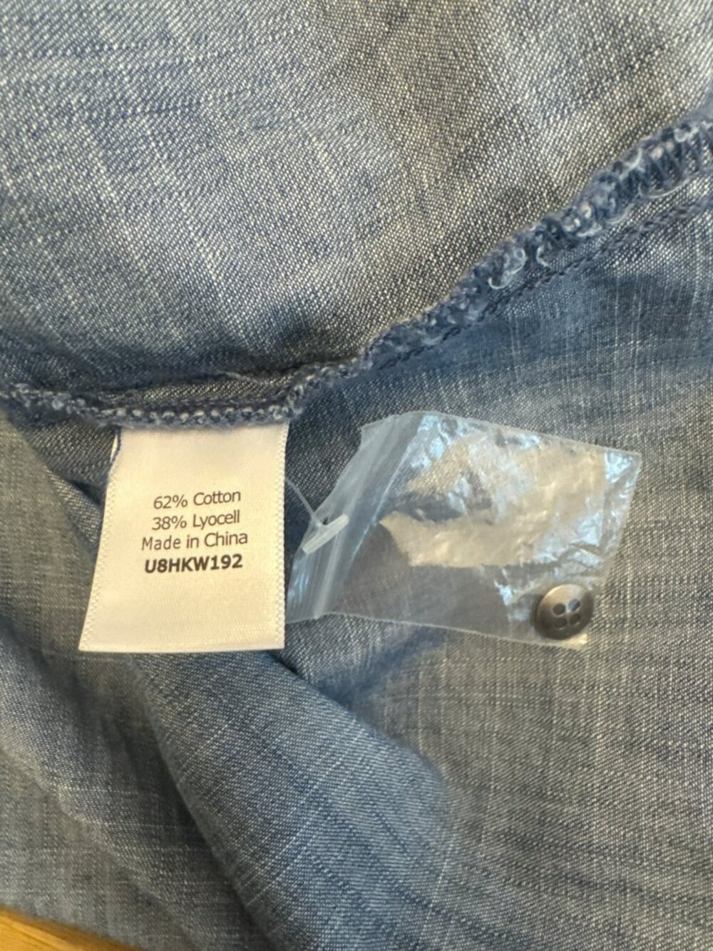 Market & Spruce Blue Chambray Shirt Dress Medium Roll Tab Sleeve Button Up Denim - Picture 4 of 4